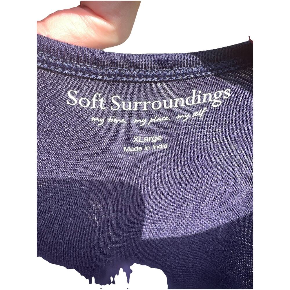 Soft Surroundings Slip Dress Women XL NAVY Lounge Excellent 29629 Rayon MIDI - Picture 6 of 10